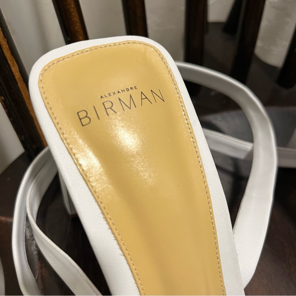 Alexandre Birman Women's Bow-Tie White Leather Sandals Pumps - Picture 8 of 9